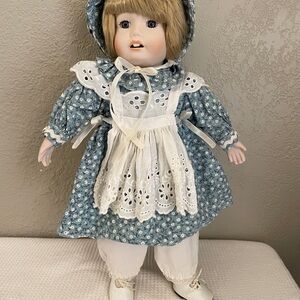 Dynasty Blue and White Floral Doll Judy 14in